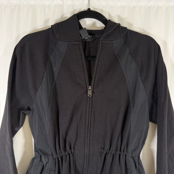Athleta Triumph Hybrid Jacket Women's XXS Black Full Zip Hooded Pockets - Picture 2 of 12